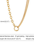 Chunky Gold Plated Link Necklace For Women