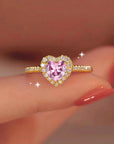 Gorgeous Zircon Shiny Love Heart Ring for Women