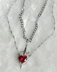 Heart and Sword Necklace Couple Necklaces