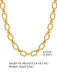 Chunky Gold Plated Link Necklace For Women