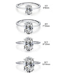 GRA 1-3CT 925 Sterling Silver Engagement Rings Oval Cut Solitaire