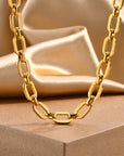 Chunky Gold Plated Link Necklace For Women