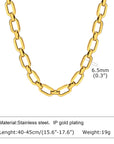 Chunky Gold Plated Link Necklace For Women