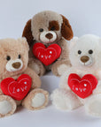 25CM Cute Heart Bear Dog Plush Toys Red Heart