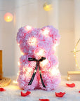 25cm Artificial Teddy Rose Flower Bear with Box