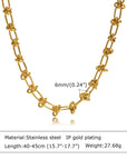 Chunky Gold Plated Link Necklace For Women