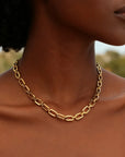 Chunky Gold Plated Link Necklace For Women