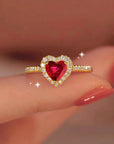 Gorgeous Zircon Shiny Love Heart Ring for Women