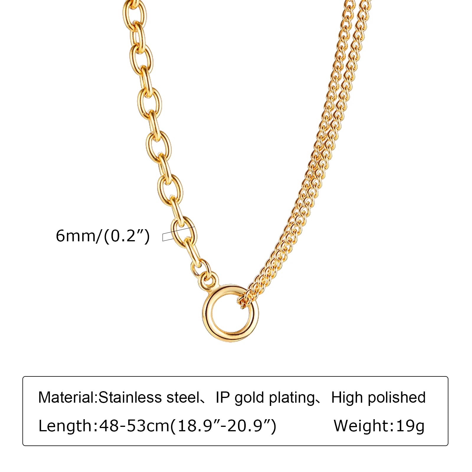 Chunky Gold Plated Link Necklace For Women