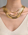 Hot Classic Unisex Flat Snake Chain Choker Necklace For Women