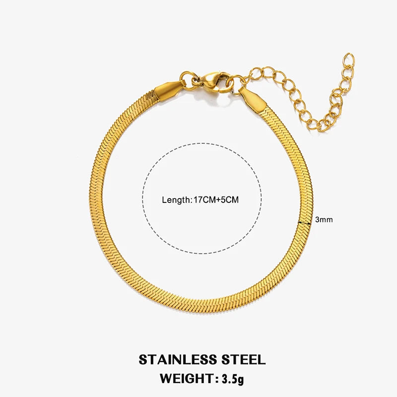 Hot Classic Unisex Flat Snake Chain Choker Necklace For Women