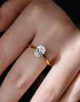GRA 1-3CT 925 Sterling Silver Engagement Rings Oval Cut Solitaire