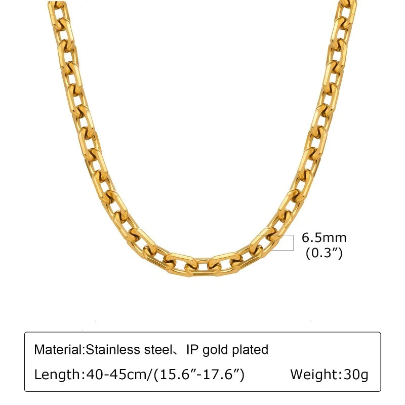 Chunky Gold Plated Link Necklace For Women