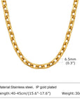 Chunky Gold Plated Link Necklace For Women
