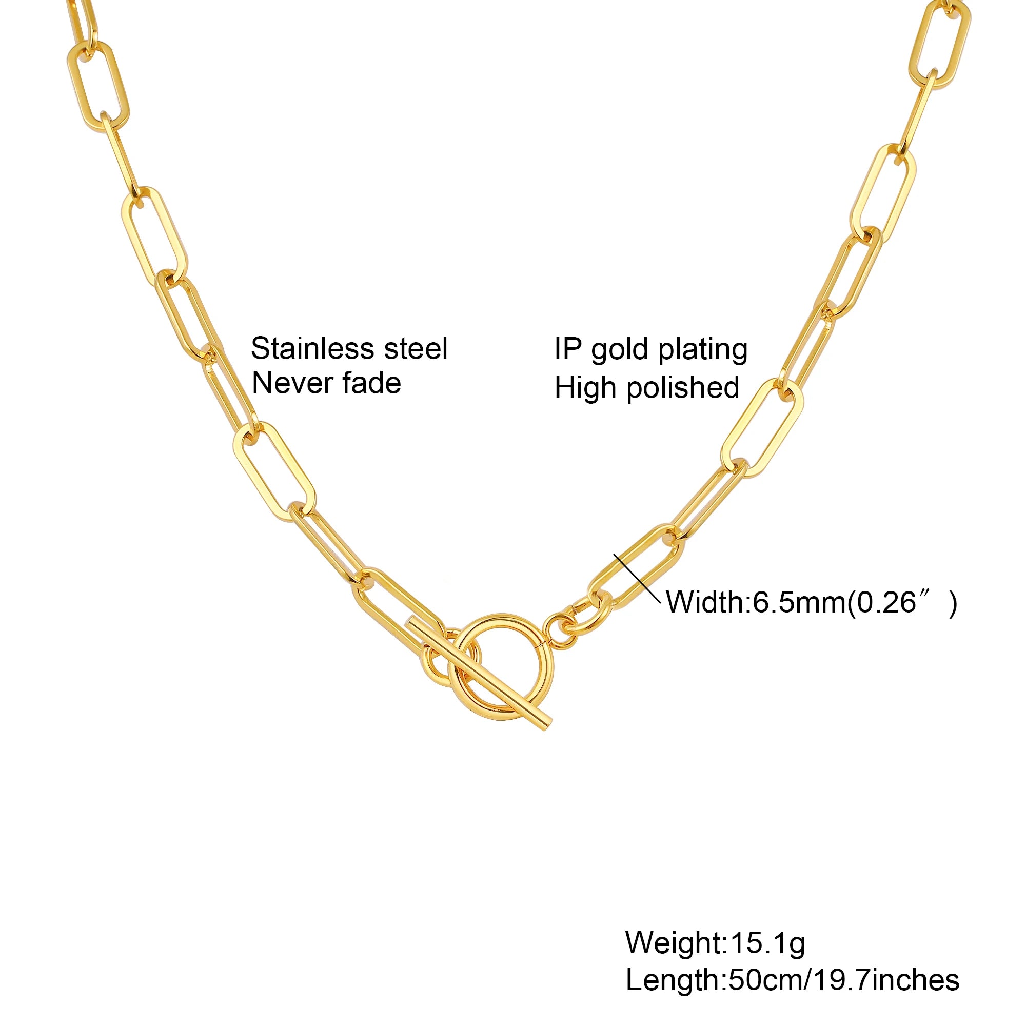 Chunky Gold Plated Link Necklace For Women