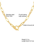 Chunky Gold Plated Link Necklace For Women