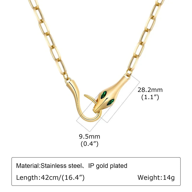 Chunky Gold Plated Link Necklace For Women