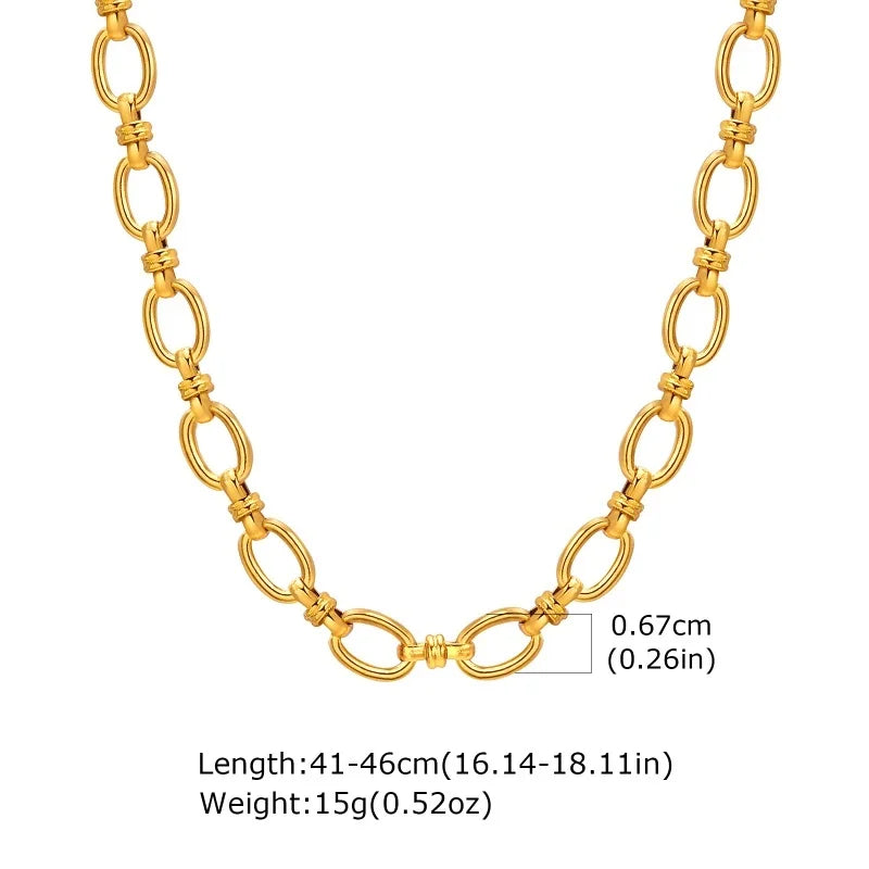 Chunky Gold Plated Link Necklace For Women