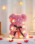 25cm Artificial Teddy Rose Flower Bear with Box