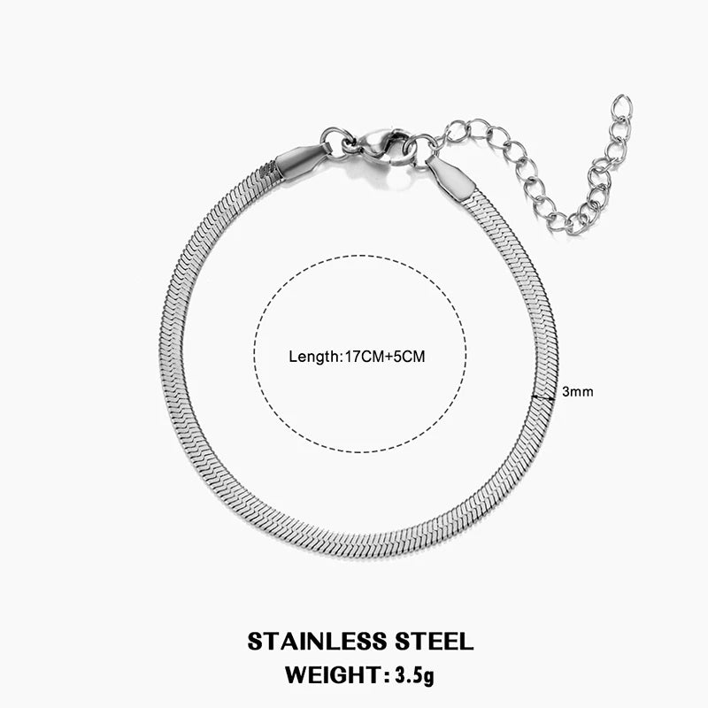 Hot Classic Unisex Flat Snake Chain Choker Necklace For Women