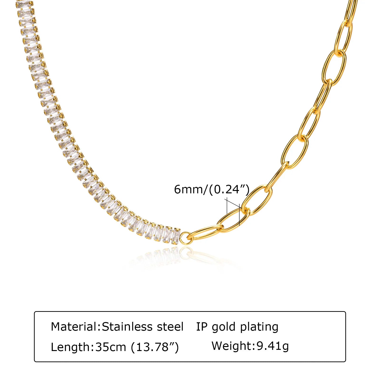 Chunky Gold Plated Link Necklace For Women