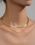 Hot Classic Unisex Flat Snake Chain Choker Necklace For Women
