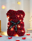 25cm Artificial Teddy Rose Flower Bear with Box