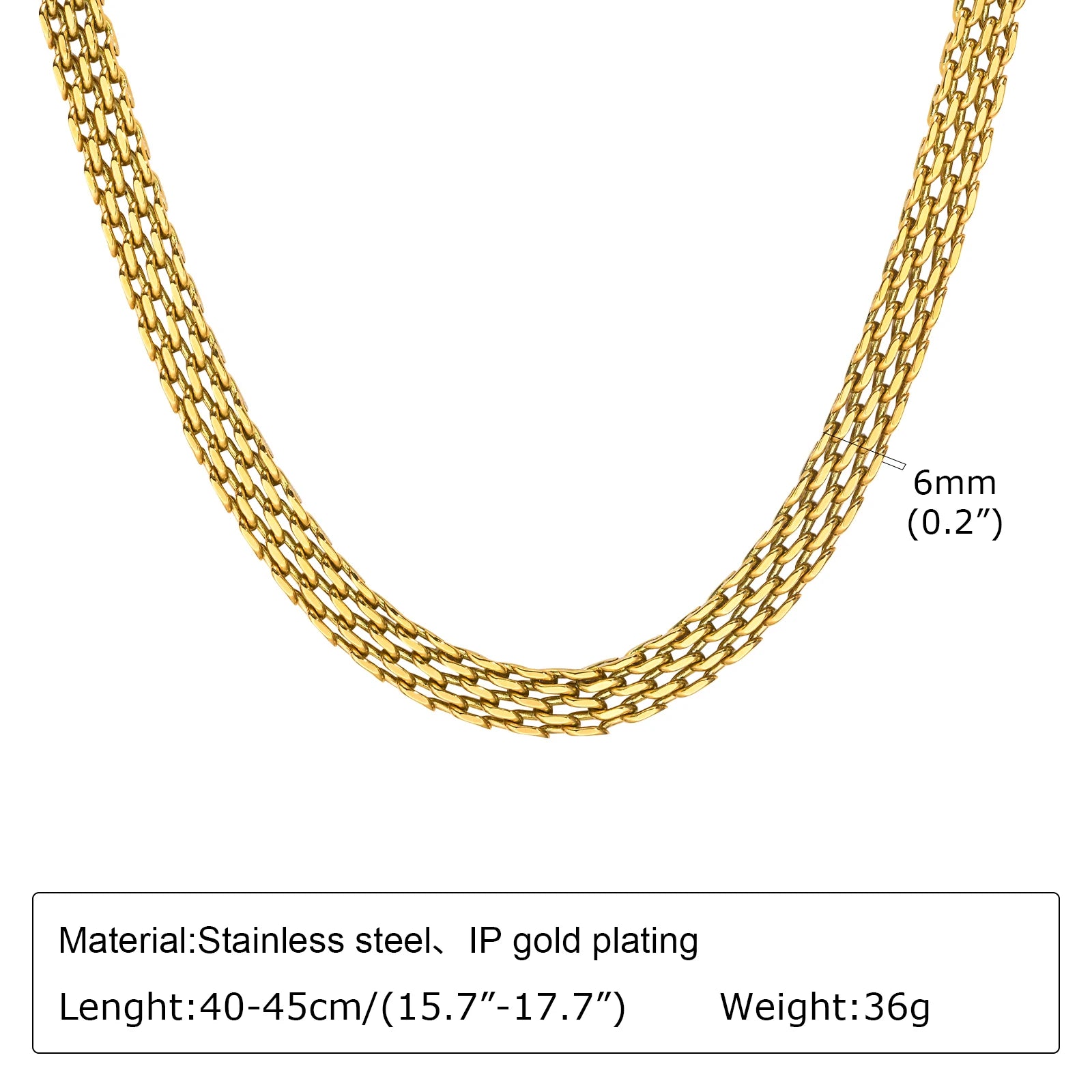 Chunky Gold Plated Link Necklace For Women